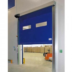 Rapid roll-up doors with auto-repairing full curtain