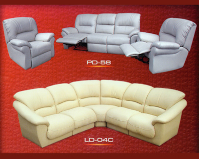  ชุดโซฟา เทา(PD-58), เข้ามุมครีม(LD-04C)