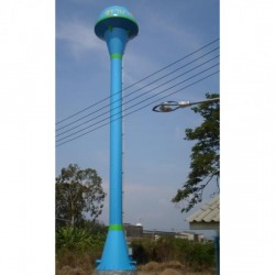 Champagne-shaped steel water tower