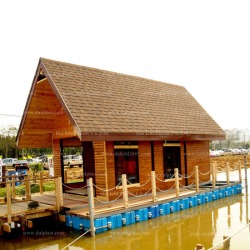 Receive floating house rafts.