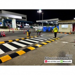 ติดตั้งหมอนคอนกรีตกั้นล้อรถ