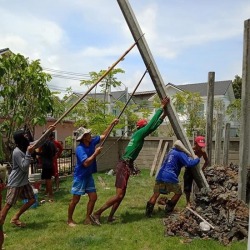 Professional man-powered pile driving service, Nonthaburi