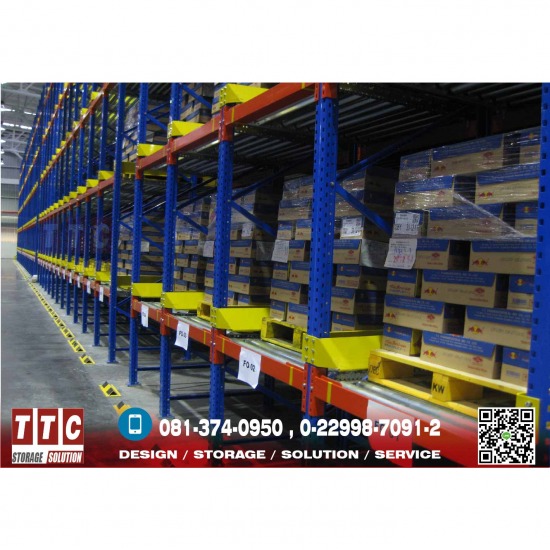 Pallets Flow Racking System ชั้นวางพาเลทขนาดใหญ่  ชั้นวางพาเลทราคาโรงงาน  โรงงานผลิตชั้นวางพาเลทขนาดใหญ่ 