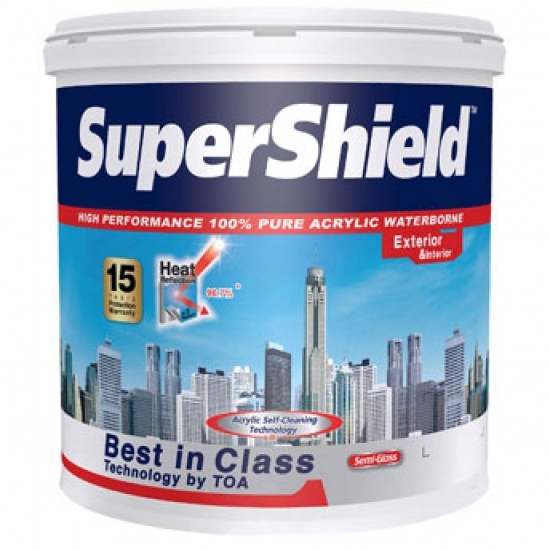 TOA ซุปเปอร์ชิลด์ สีน้ำอะคริลิก ชนิดกึ่งเงา 5GL TOA สีกันคราบ 